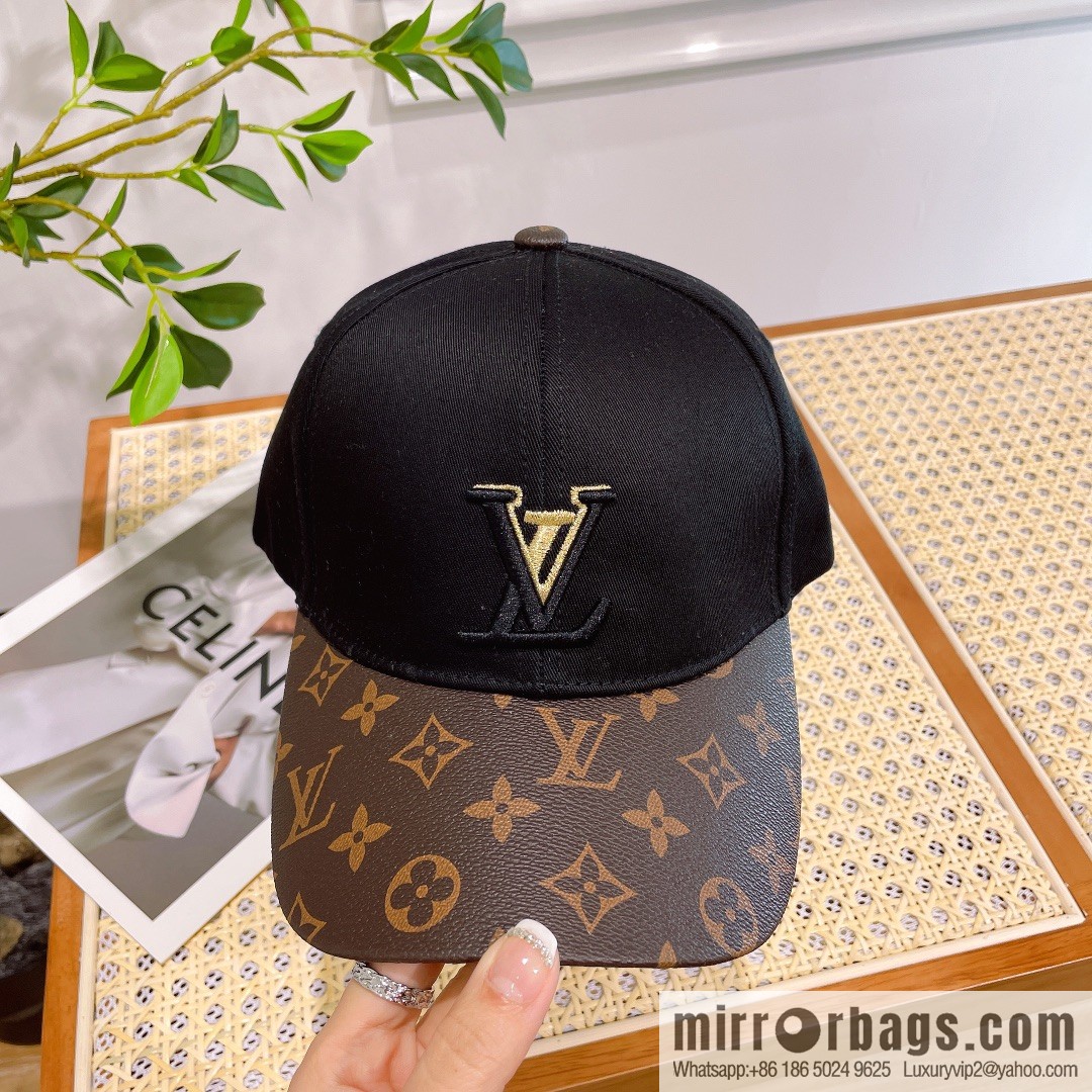 LV Louis Vuitton printed satin fabric new original baseball cap