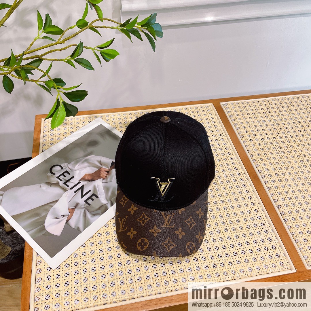 LV Louis Vuitton printed satin fabric new original baseball cap