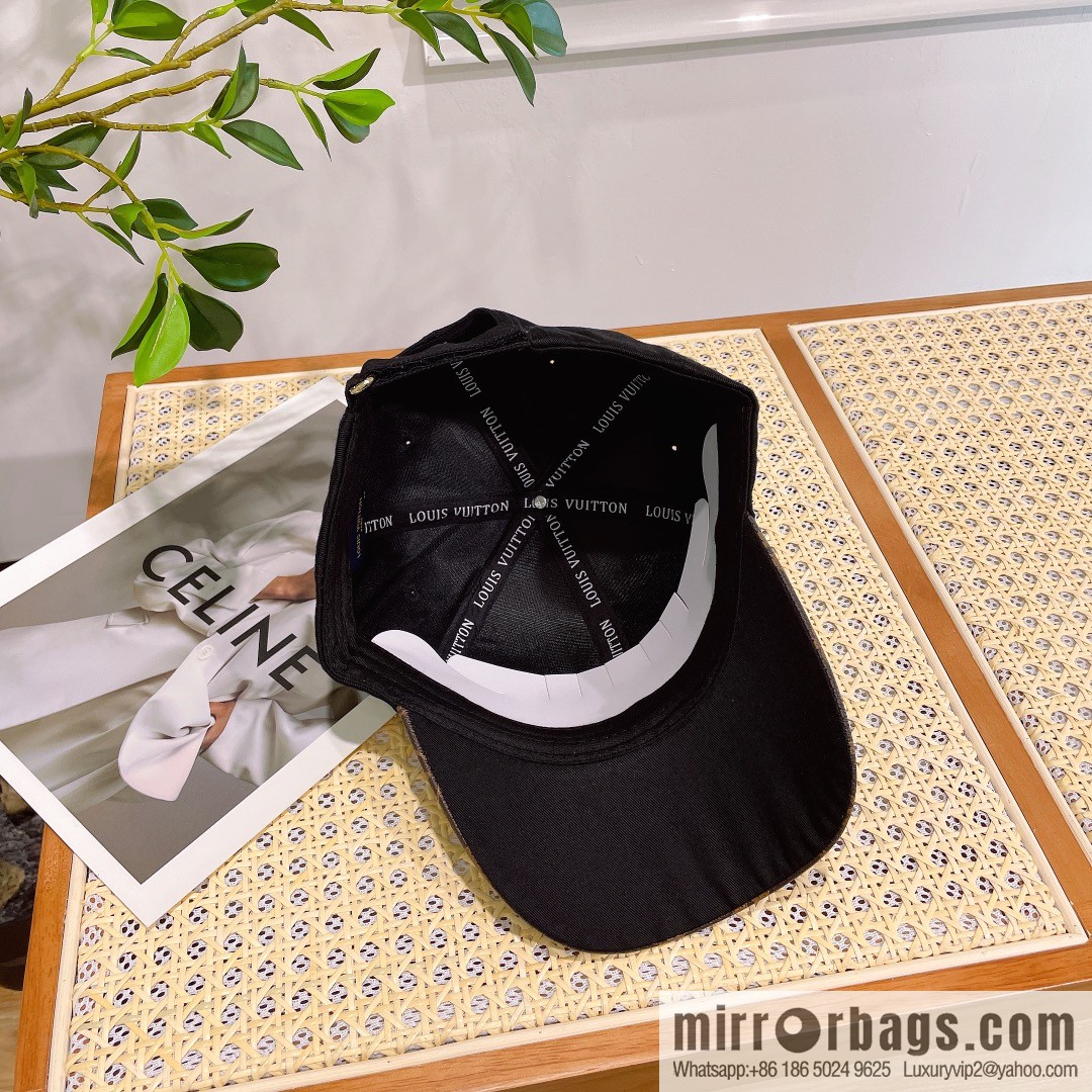 LV Louis Vuitton printed satin fabric new original baseball cap