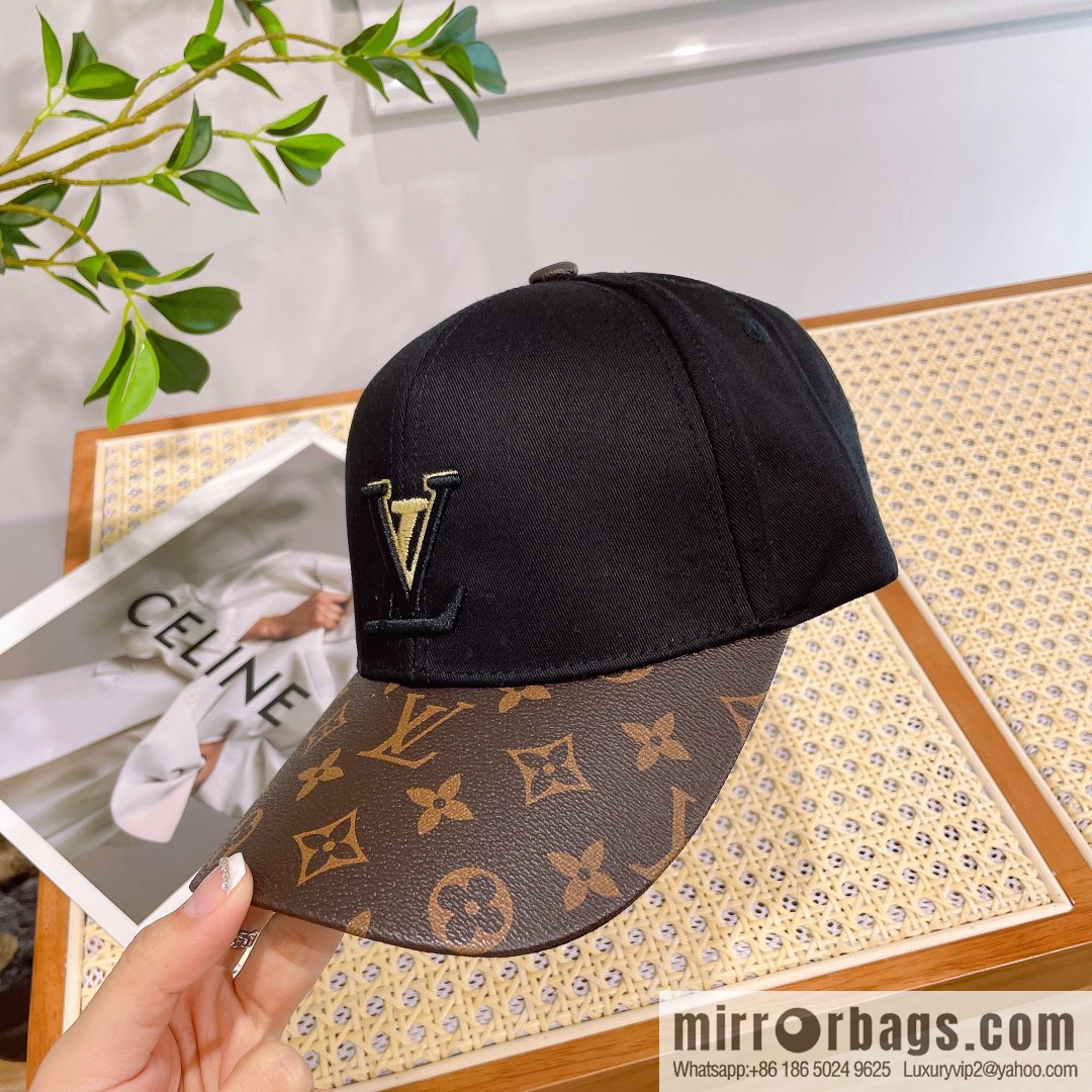 LV Louis Vuitton printed satin fabric new original baseball cap
