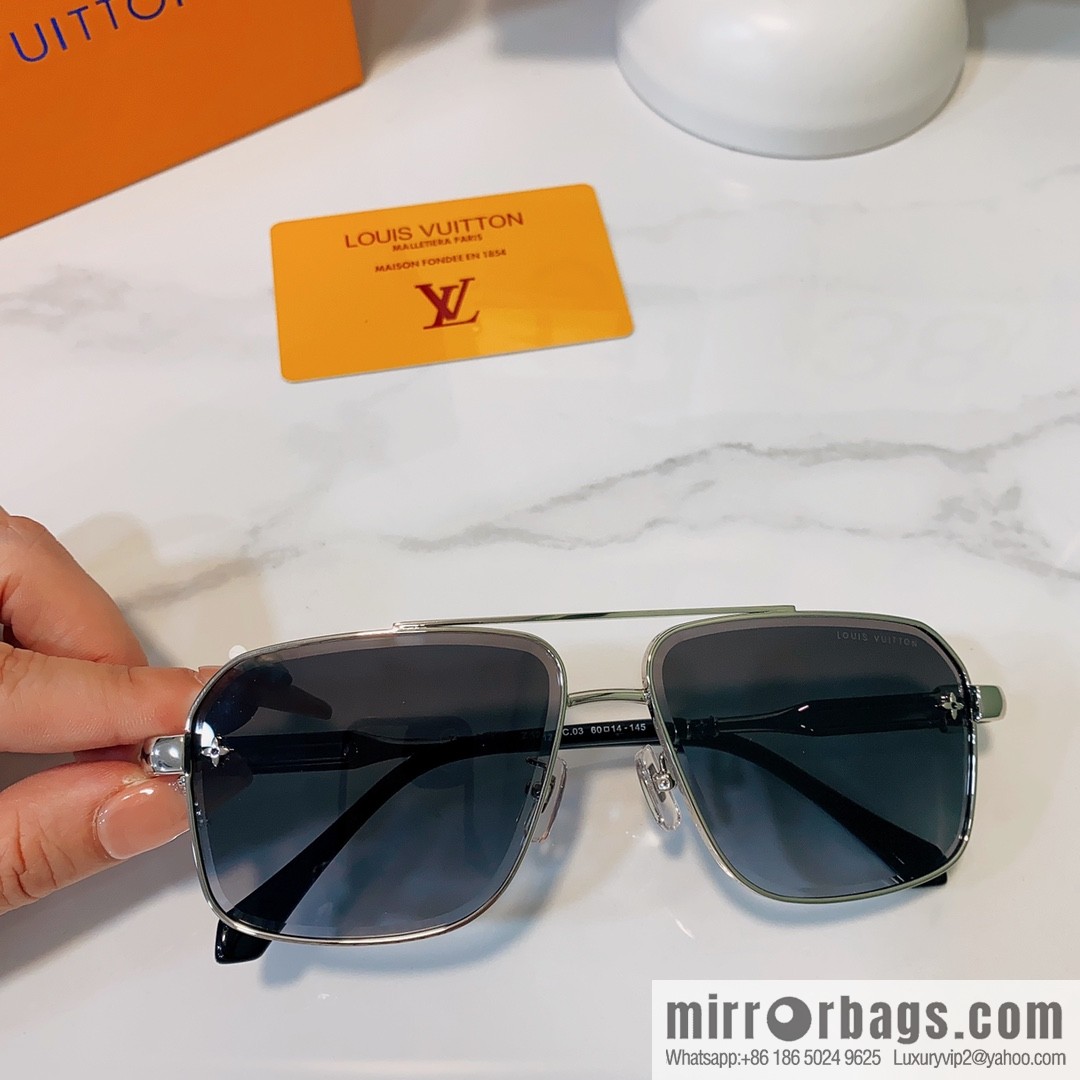 LV Louis Vuitton square unisex sunglasses