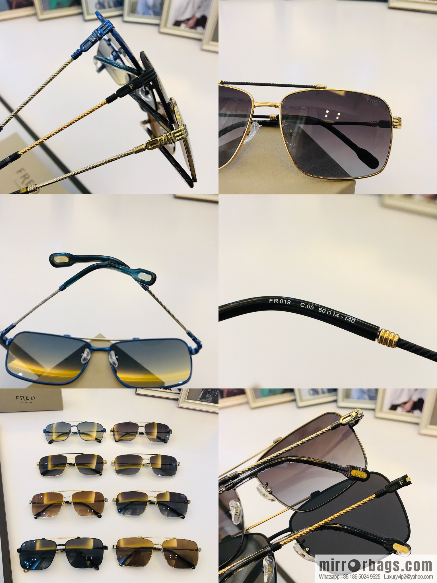 FRED flanged square unisex sunglasses