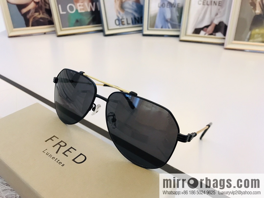 FRED flanged elliptical frame unisex sunglasses