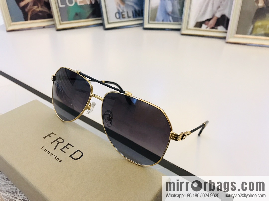 FRED flanged elliptical frame unisex sunglasses