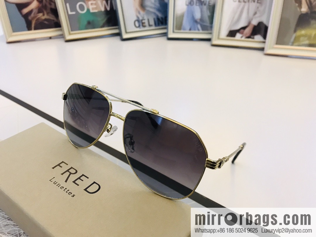 FRED flanged elliptical frame unisex sunglasses