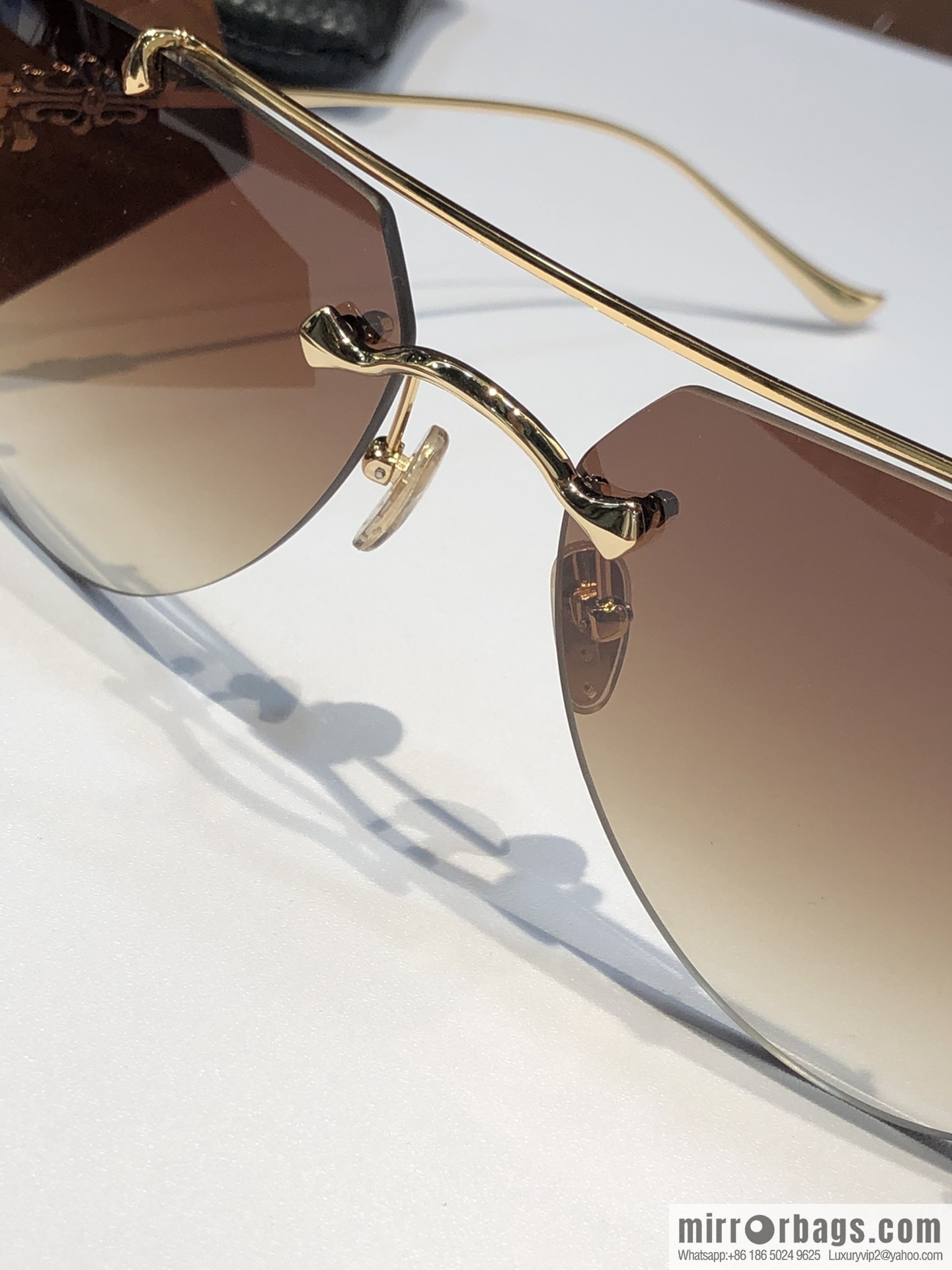 CHROME HEART Classic Double Beam Frameless Sunglasses