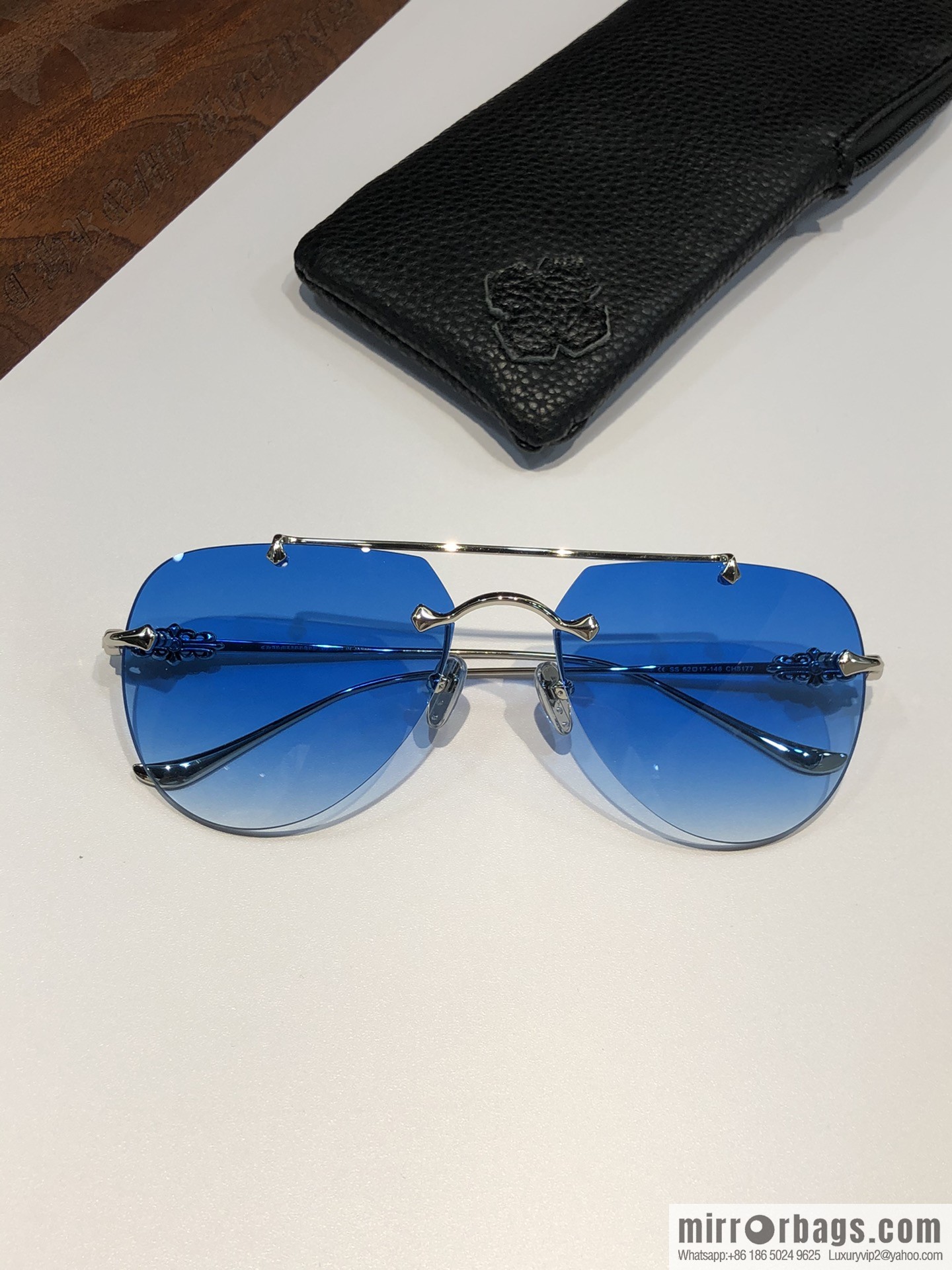 CHROME HEART Classic Double Beam Frameless Sunglasses