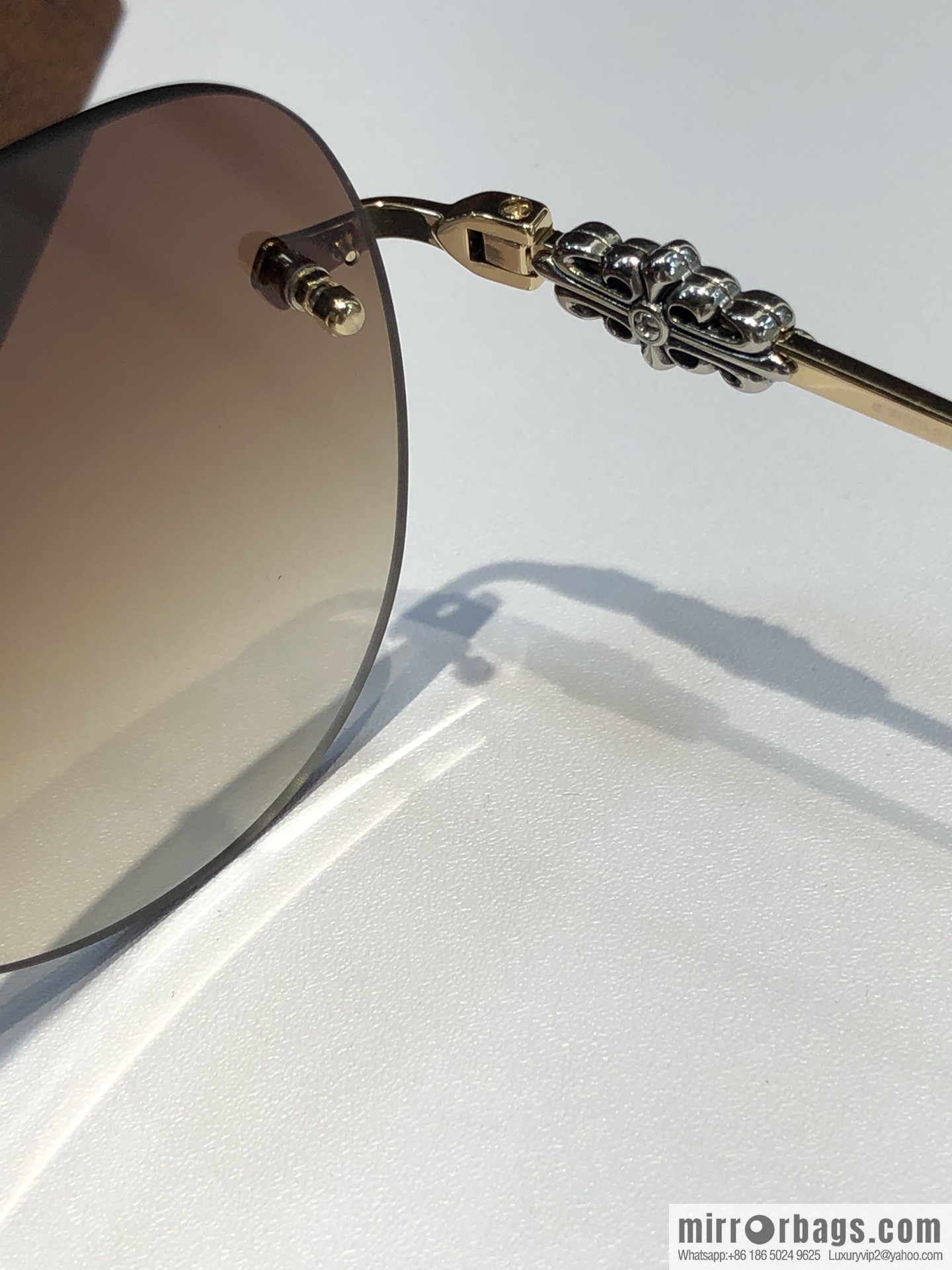 CHROME HEART Classic Double Beam Frameless Sunglasses