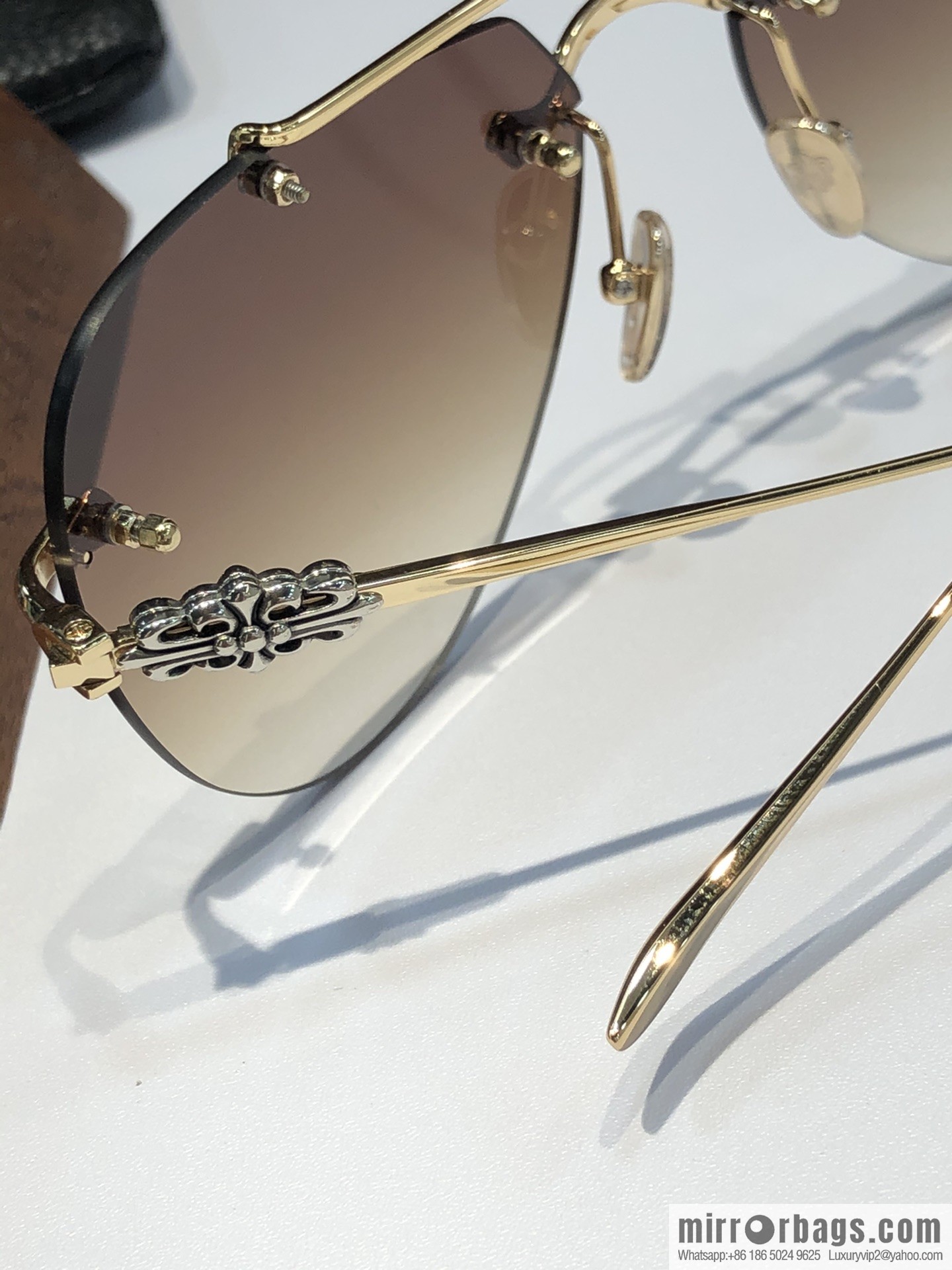 CHROME HEART Classic Double Beam Frameless Sunglasses