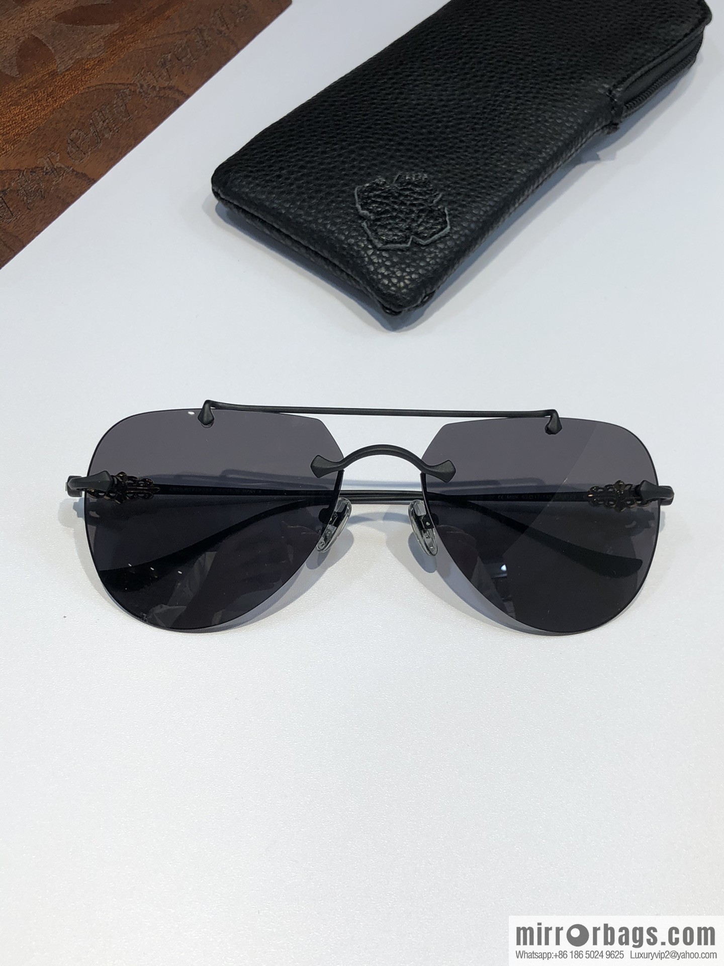 CHROME HEART Classic Double Beam Frameless Sunglasses