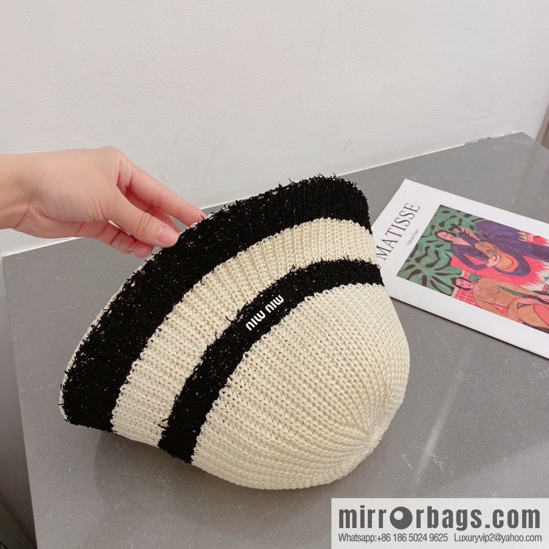 Miumiu Miu Miu spring and autumn 23-year-old knitted top hat