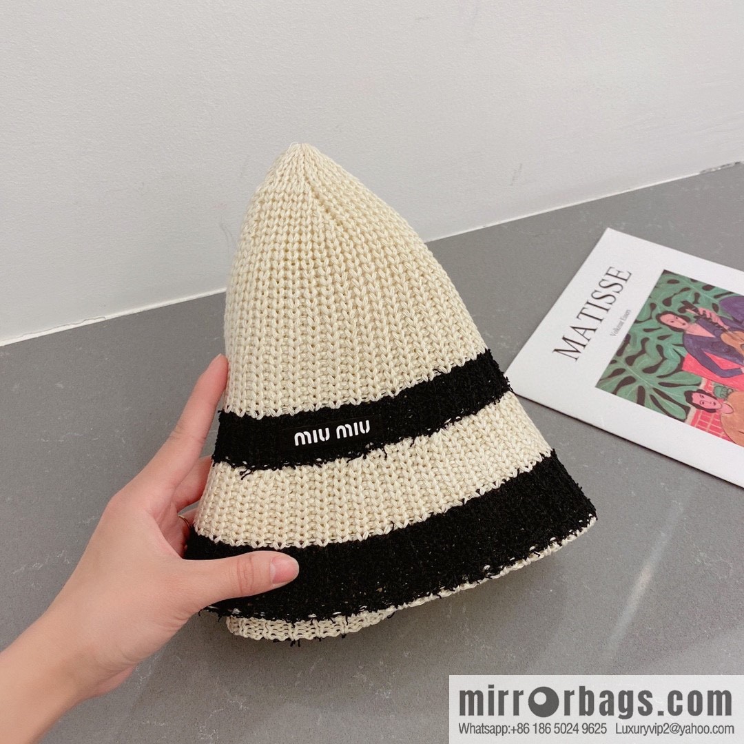 Miumiu Miu Miu spring and autumn 23-year-old knitted top hat