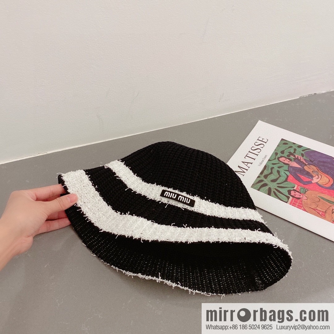 Miumiu Miu Miu spring and autumn 23-year-old knitted top hat