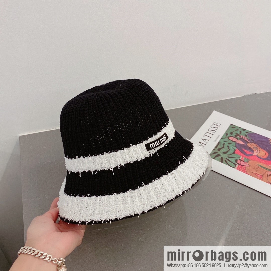 Miumiu Miu Miu spring and autumn 23-year-old knitted top hat
