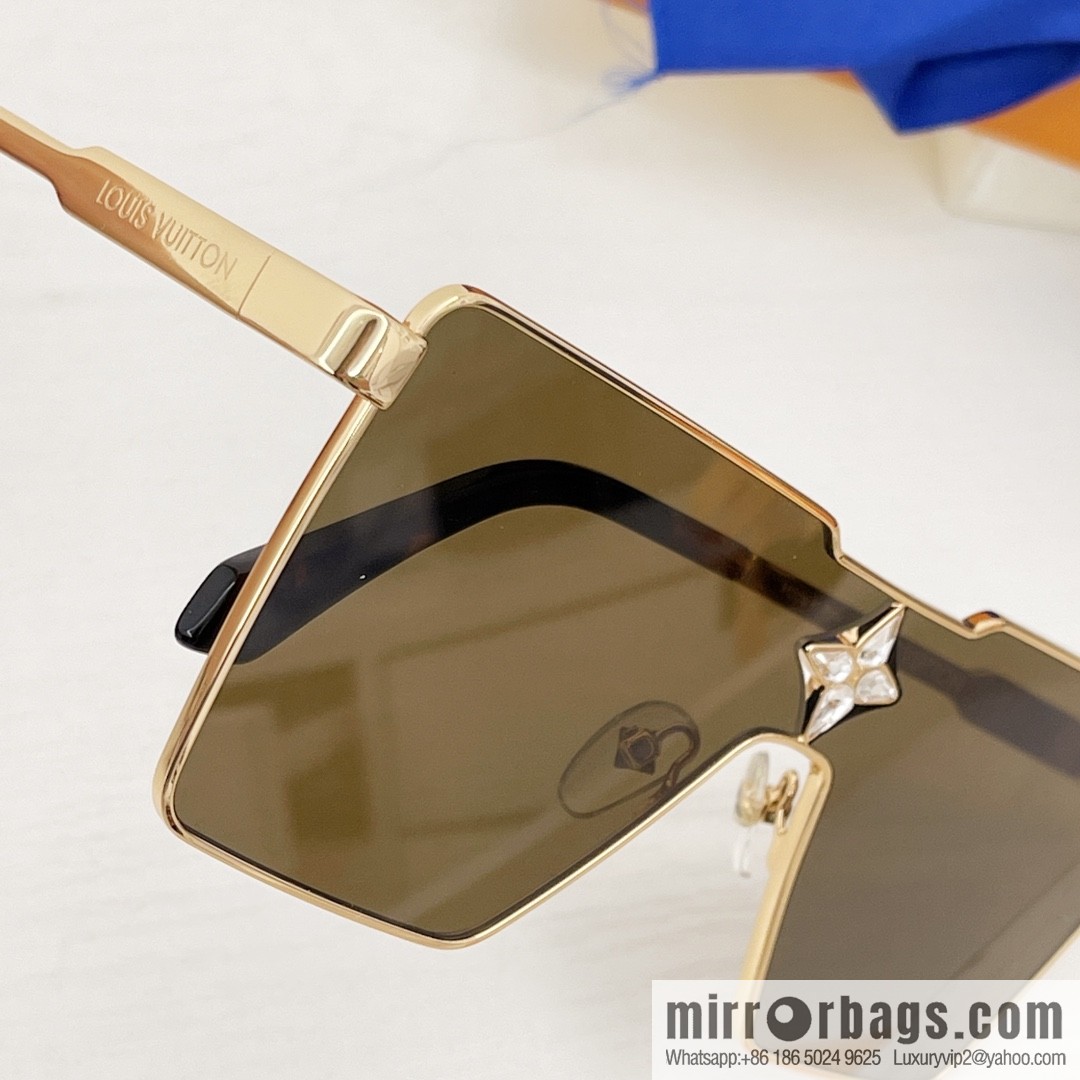 LV Louis Vuitton three-dimensional metal square sunglasses