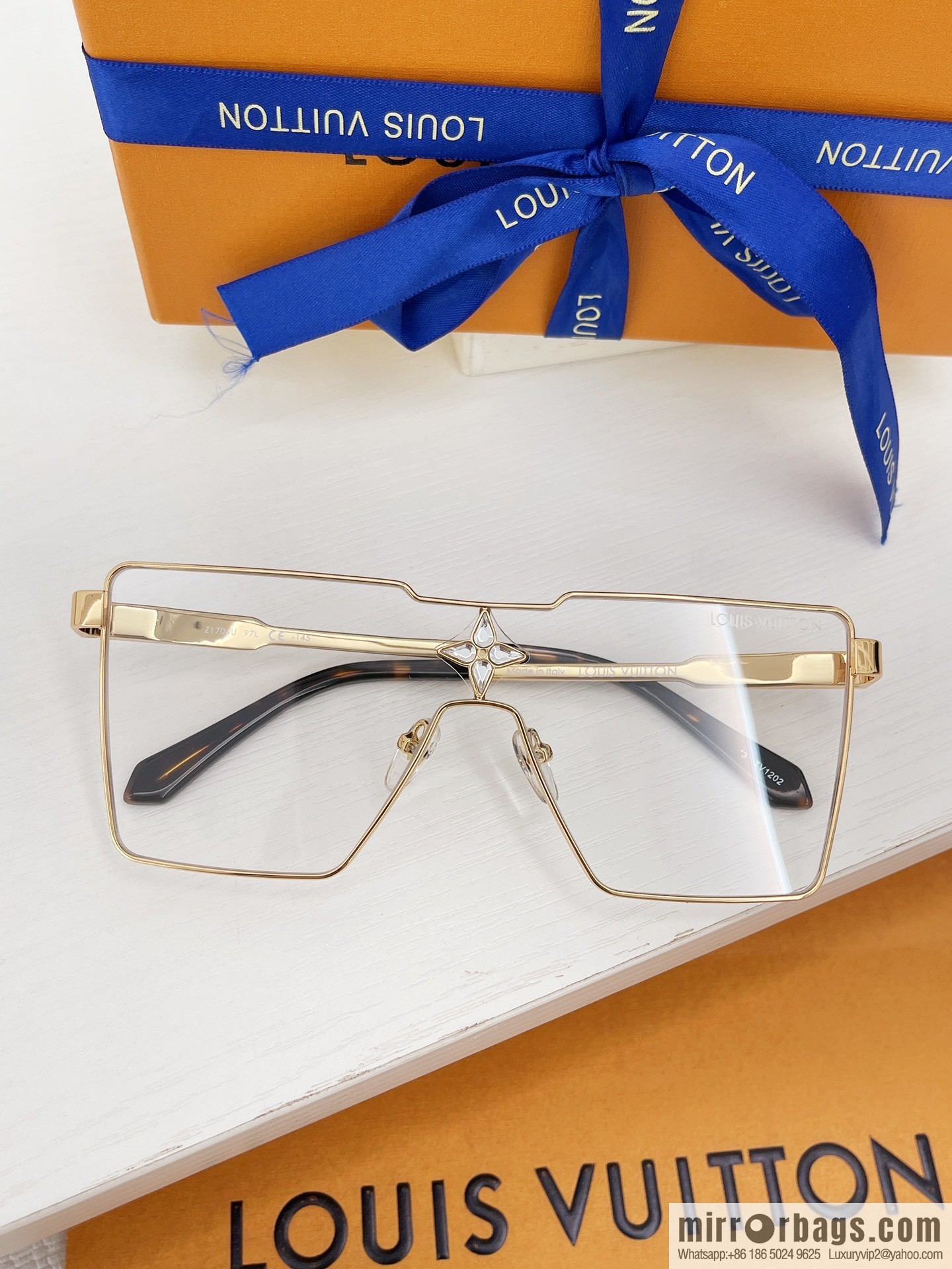 LV Louis Vuitton three-dimensional metal square sunglasses