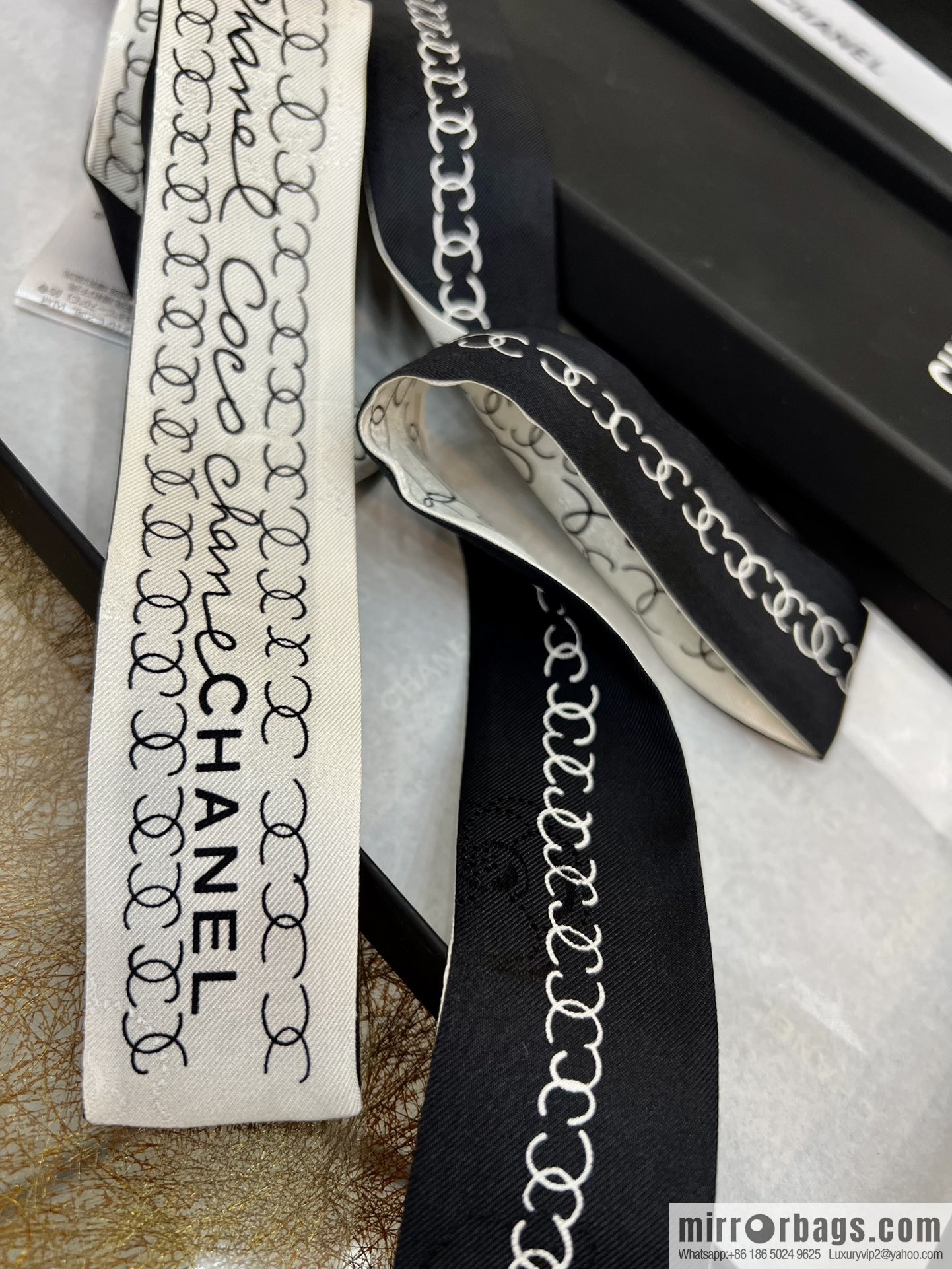 Chanel camellia jacquard fabric 100% silk headband