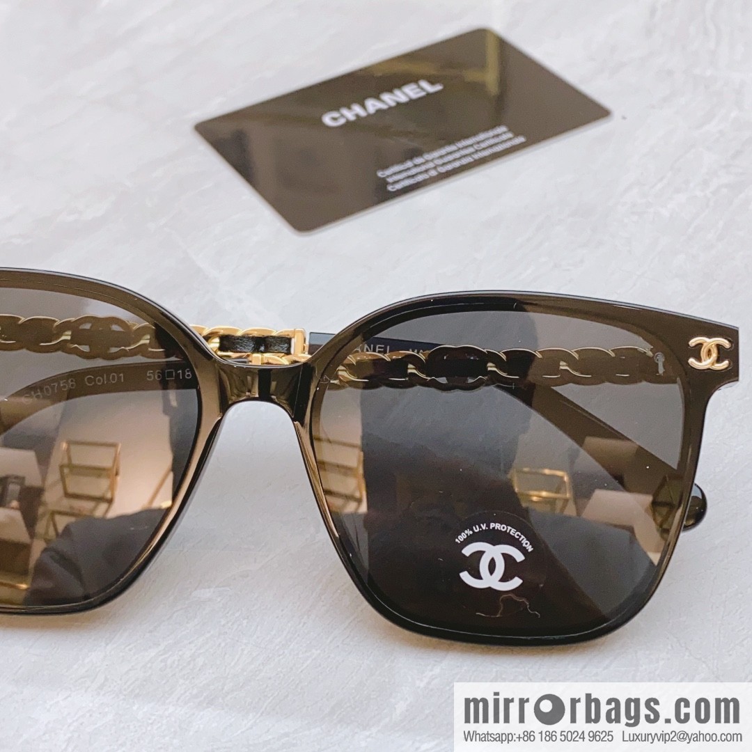 Chanel double C logo decorative women's sunglasses