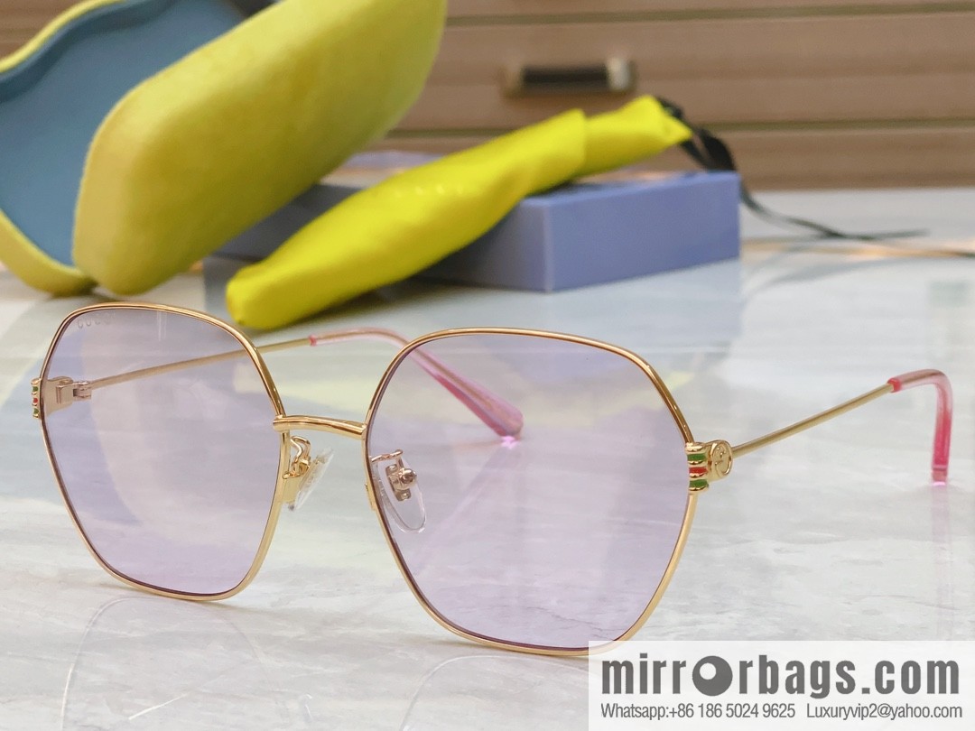 GUCCI Gucci's new retro gold silk simple sunglasses sunglasses