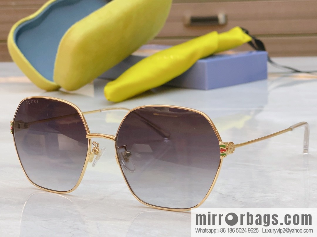 GUCCI Gucci's new retro gold silk simple sunglasses sunglasses