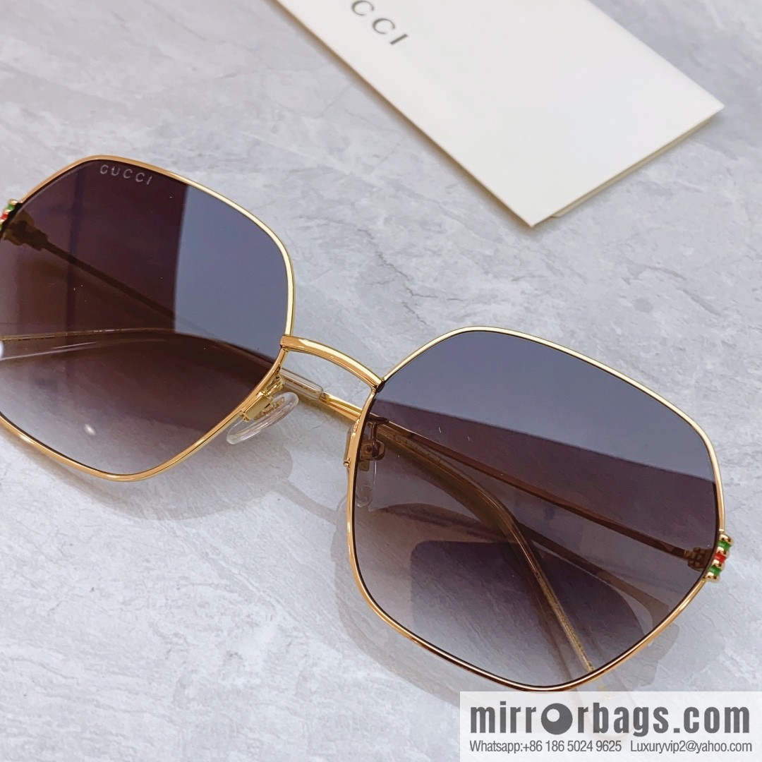 GUCCI Gucci's new retro gold silk simple sunglasses sunglasses