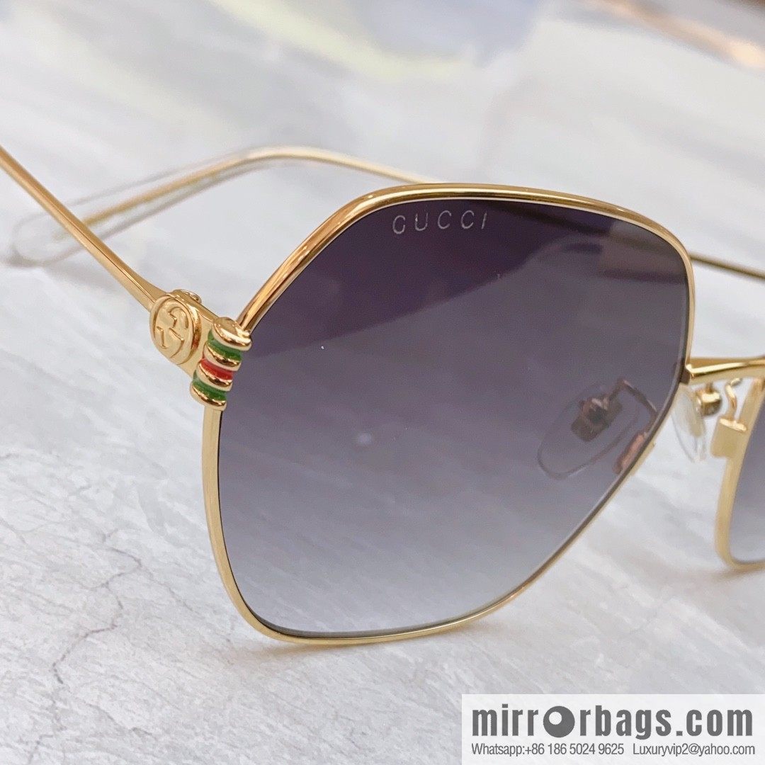 GUCCI Gucci's new retro gold silk simple sunglasses sunglasses