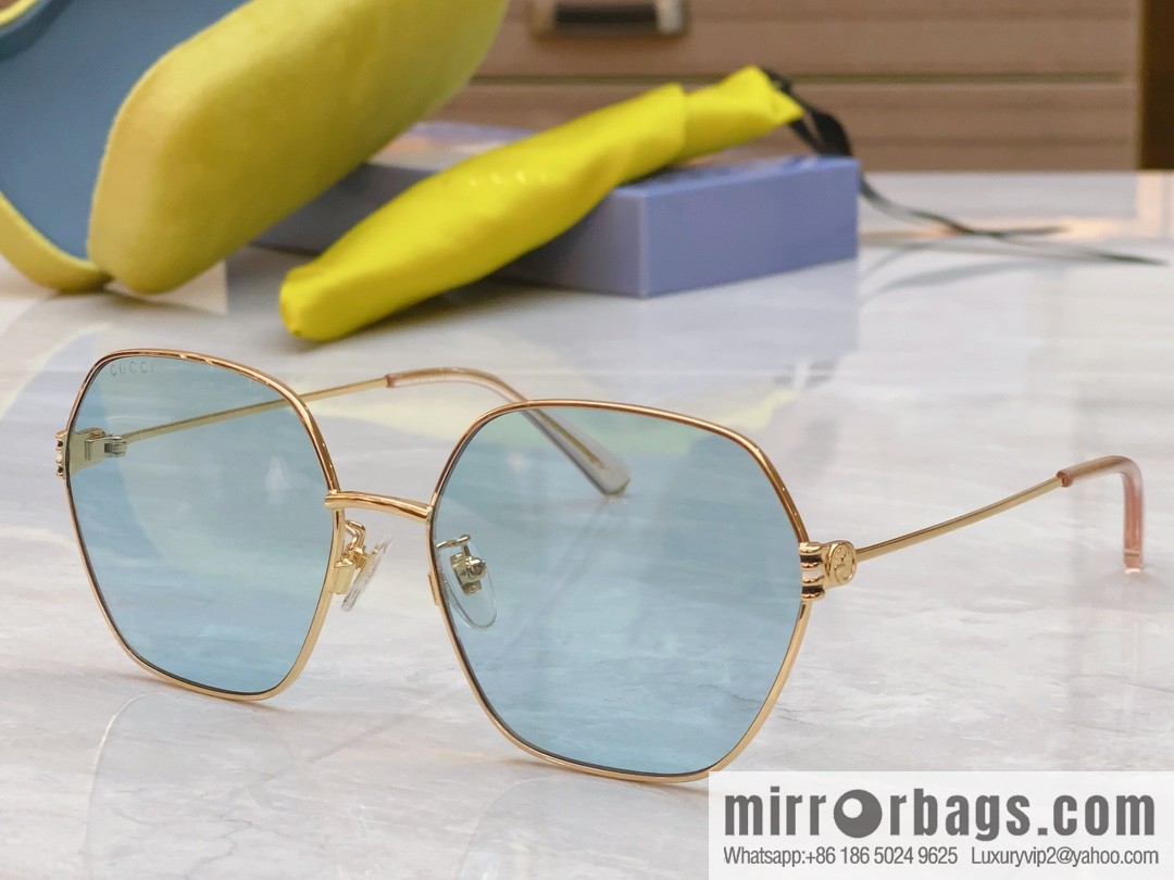 GUCCI Gucci's new retro gold silk simple sunglasses sunglasses