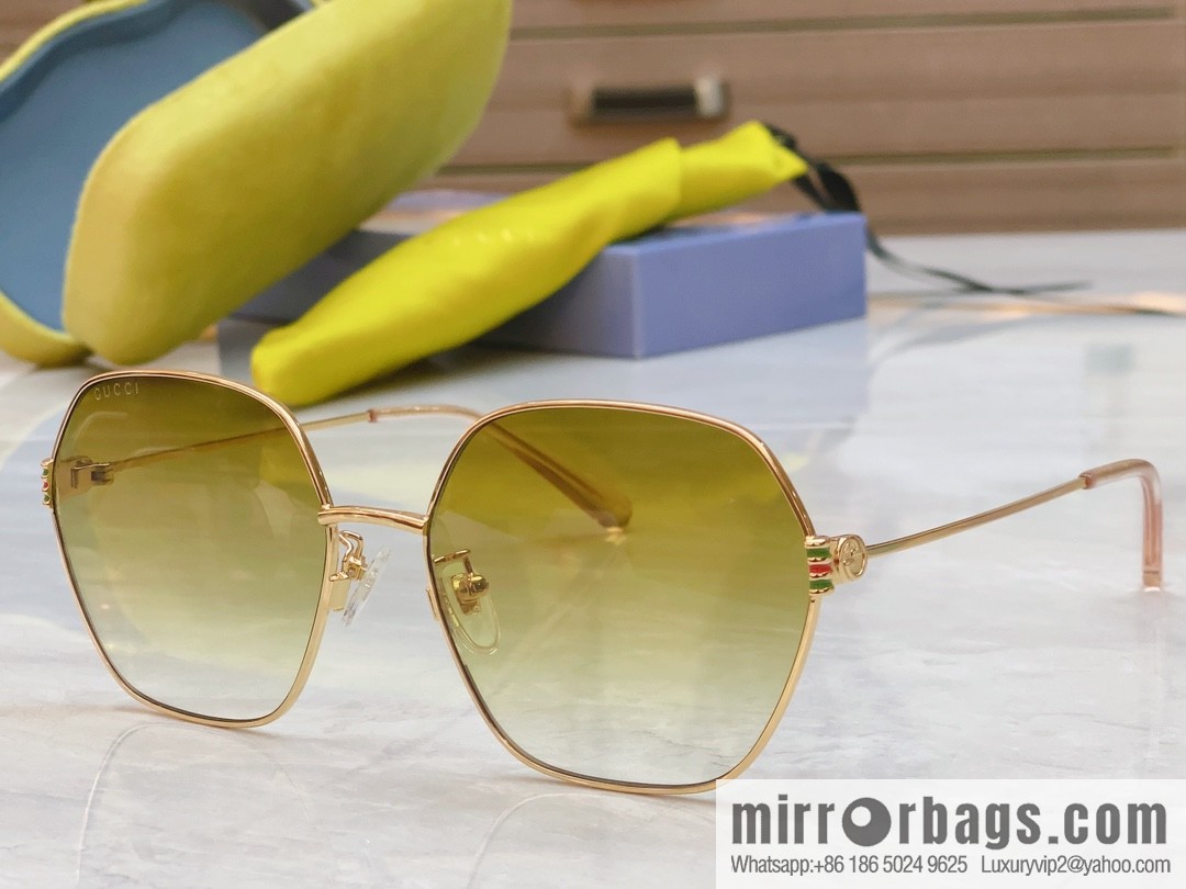 GUCCI Gucci's new retro gold silk simple sunglasses sunglasses