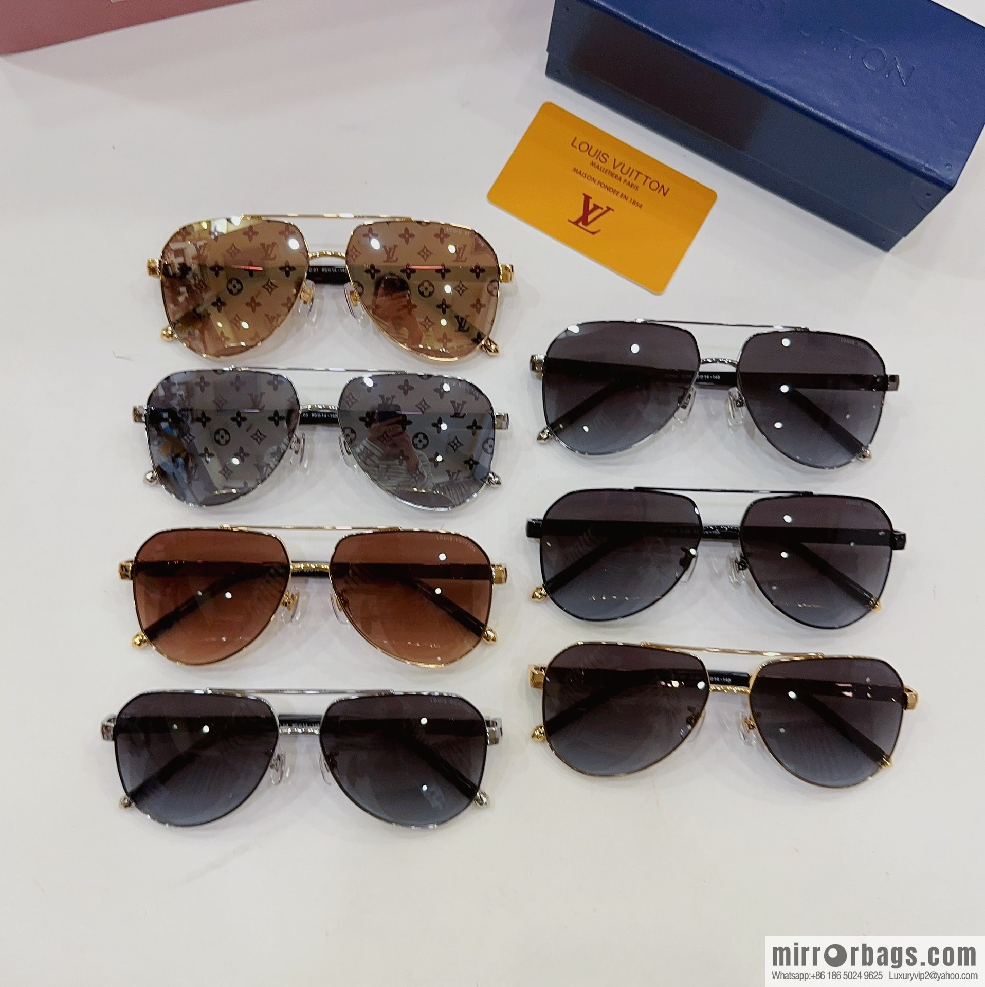 LV Louis Vuitton Men's Oval Frame Sunglasses Sunglasses