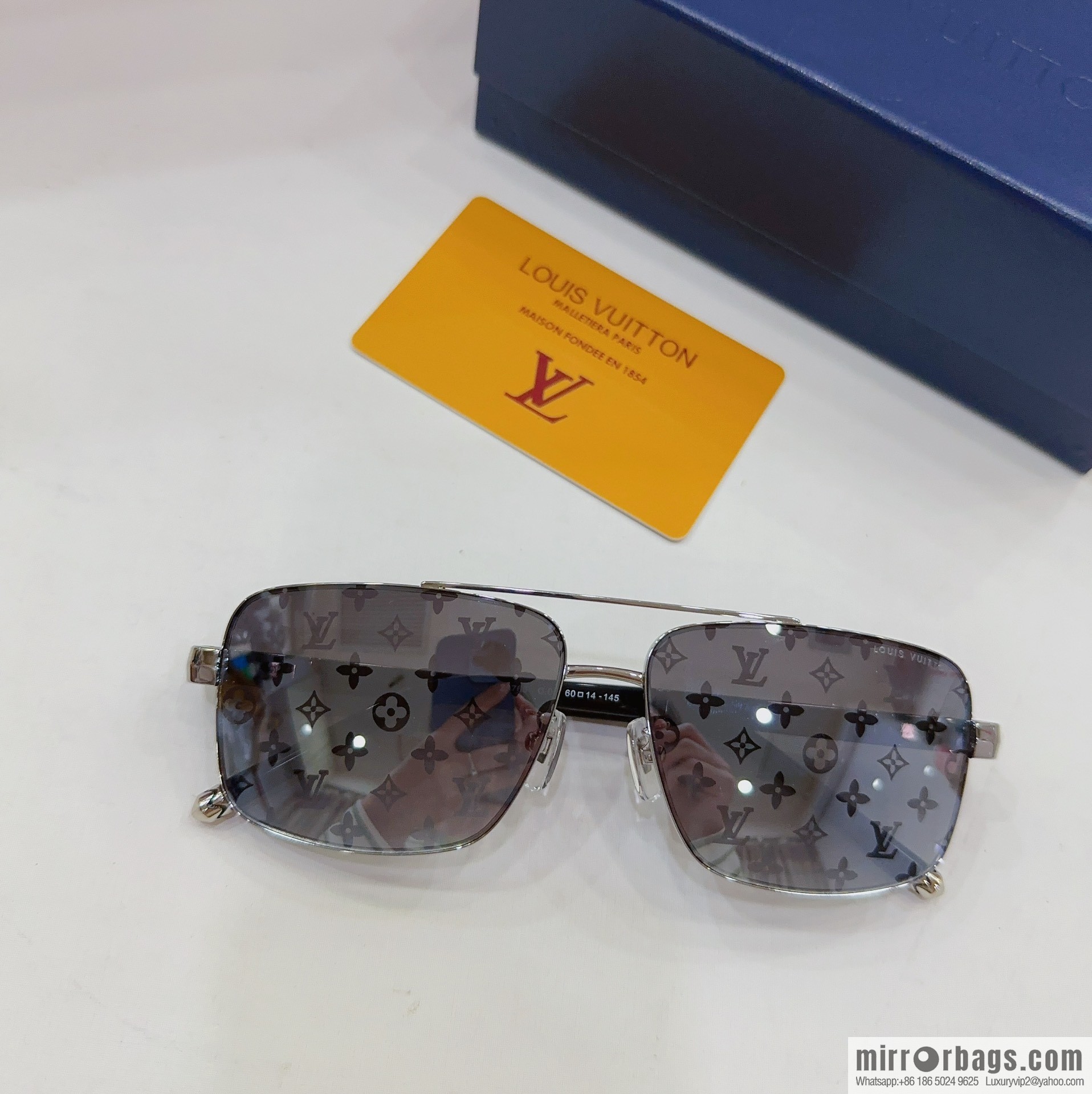 LV Louis Vuitton Men's Square Sunglasses