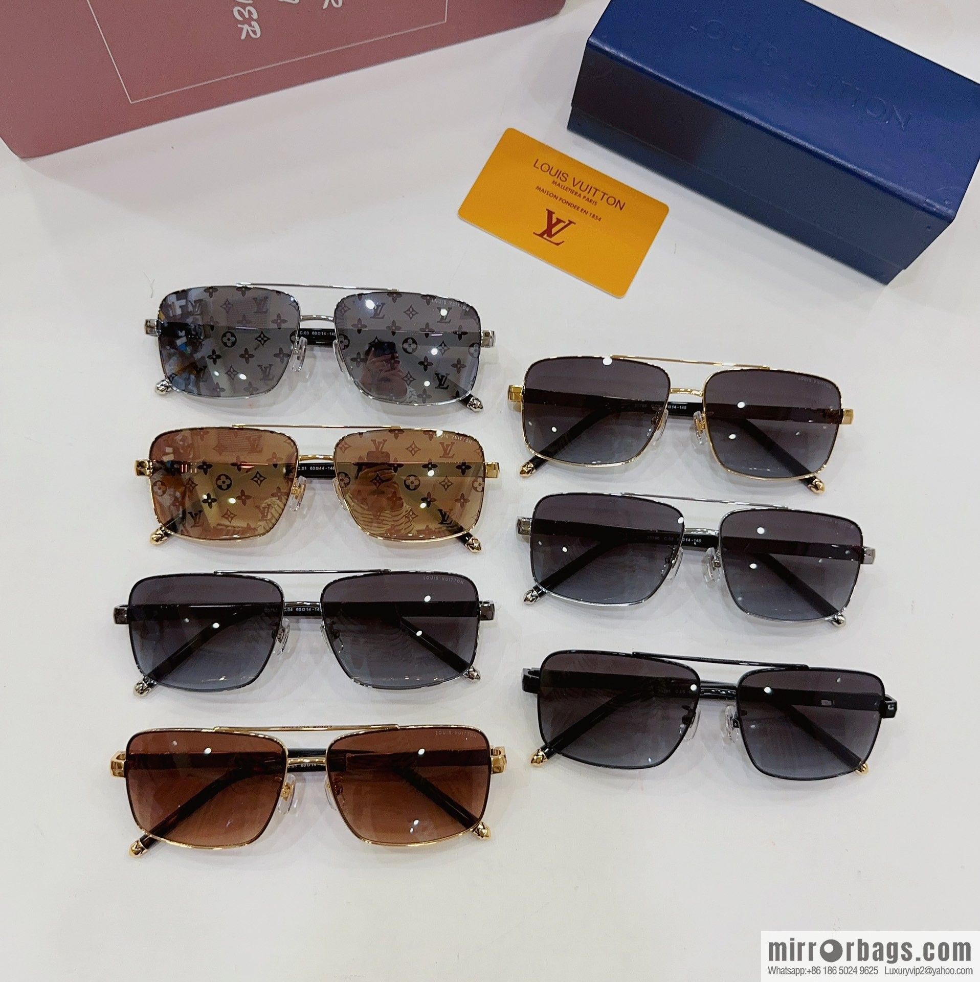 LV Louis Vuitton Men's Square Sunglasses