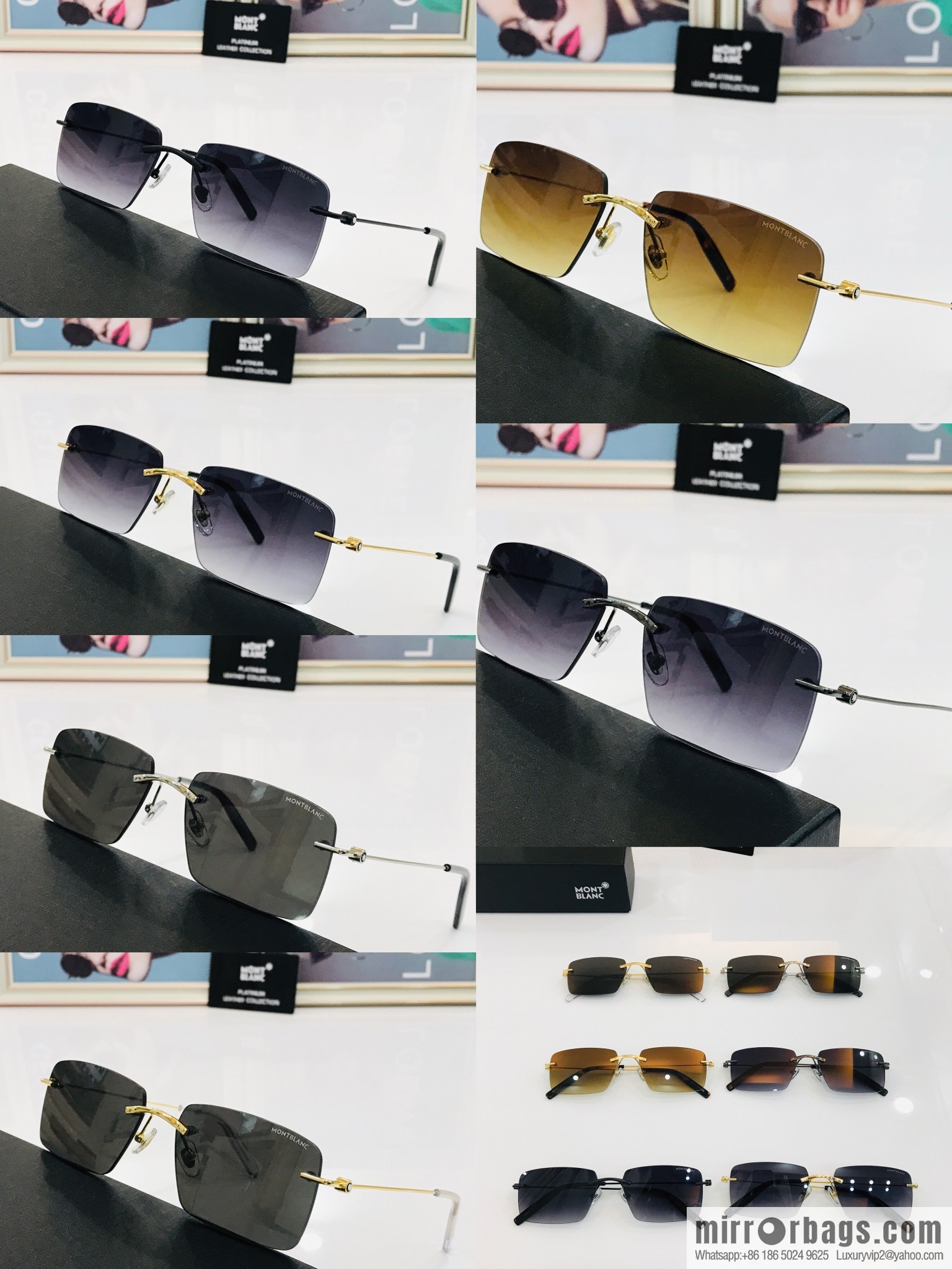 MONTBLANC Montblanc Frameless Perfect Electroplated Sunglasses