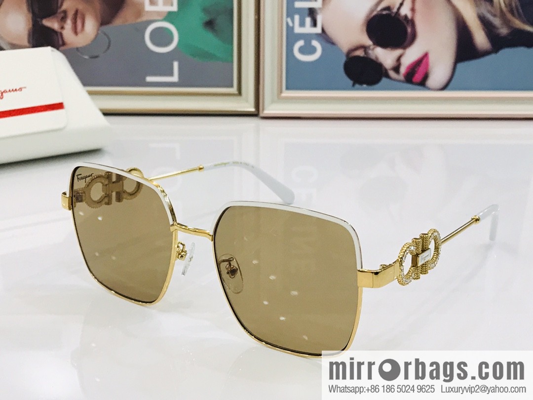 Ferragamo Square Unisex Sunglasses