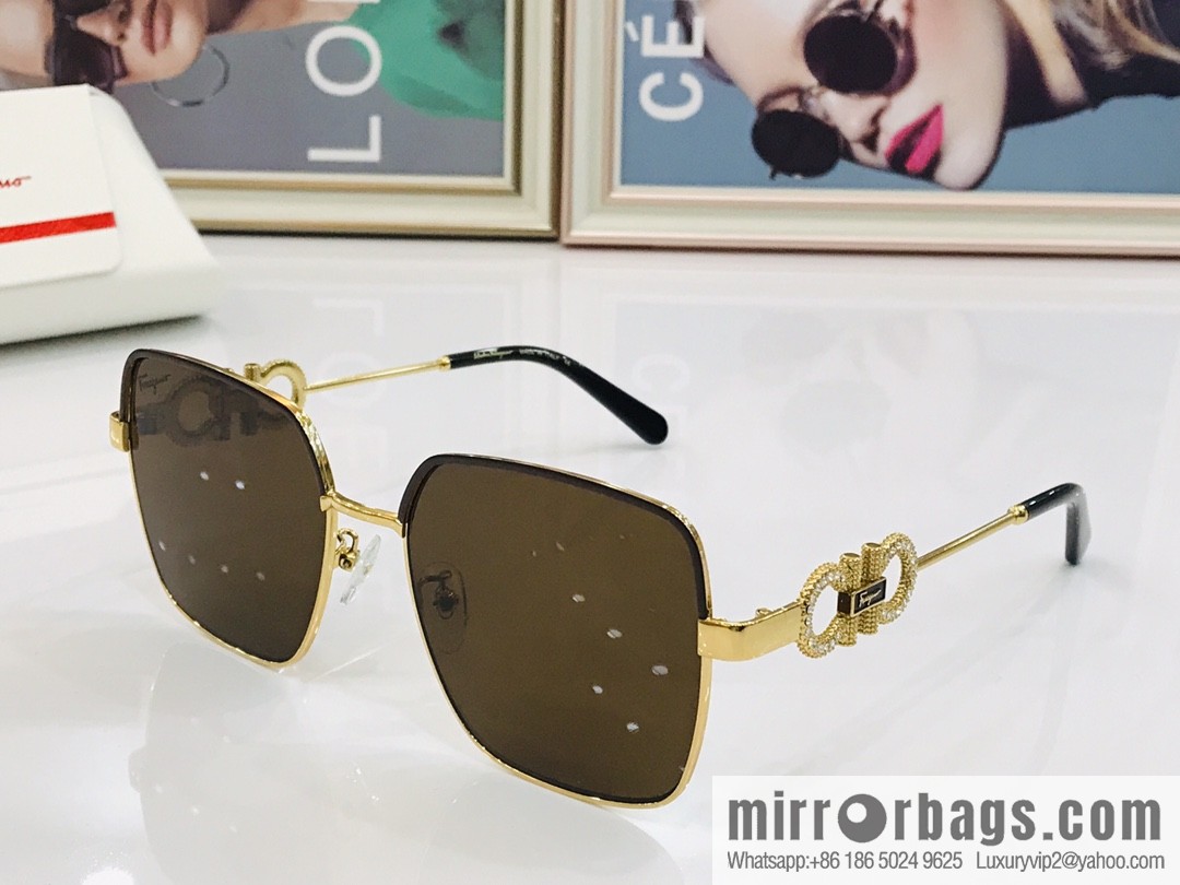 Ferragamo Square Unisex Sunglasses