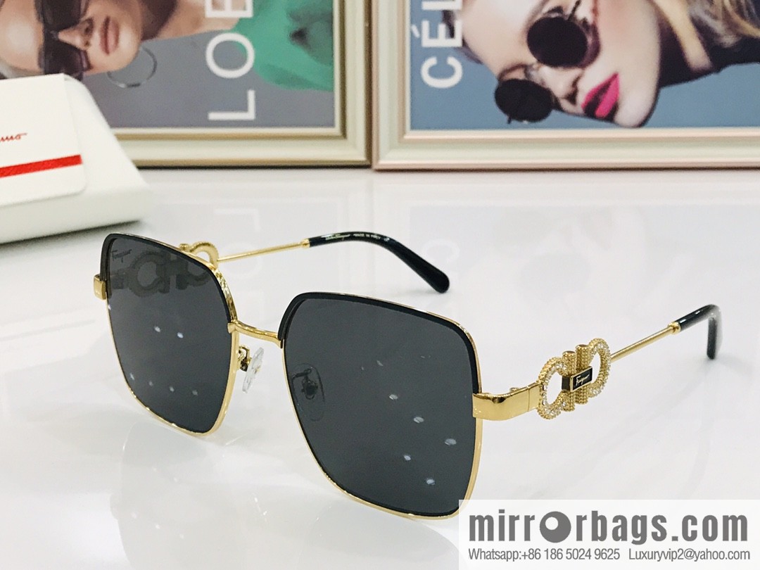 Ferragamo Square Unisex Sunglasses