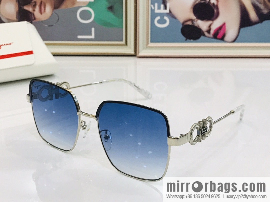 Ferragamo Square Unisex Sunglasses