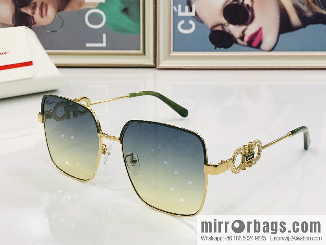 Ferragamo Square Unisex Sunglasses
