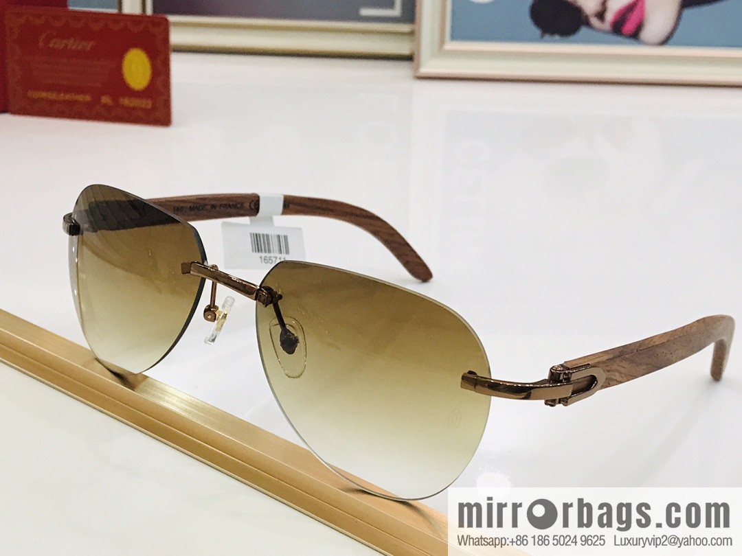 Cartier Wooden temple Unisex sunglasses
