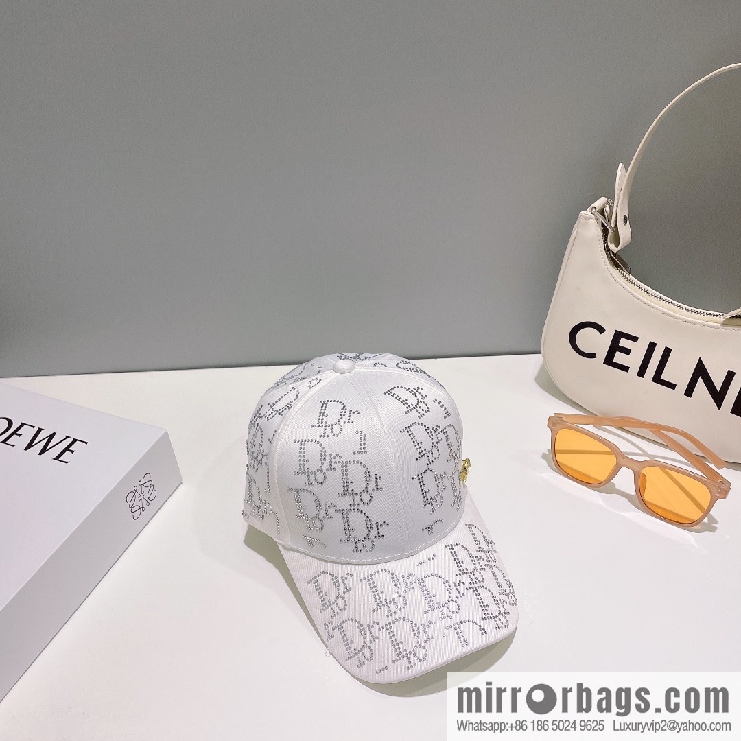 Dior full diamond logo unisex baseball cap