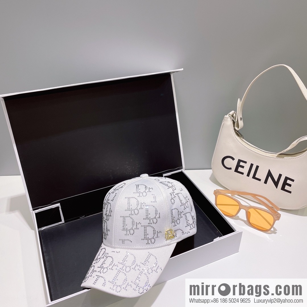 Dior full diamond logo unisex baseball cap