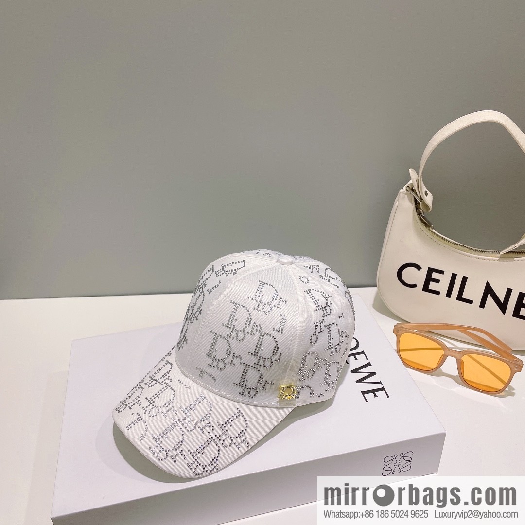 Dior full diamond logo unisex baseball cap