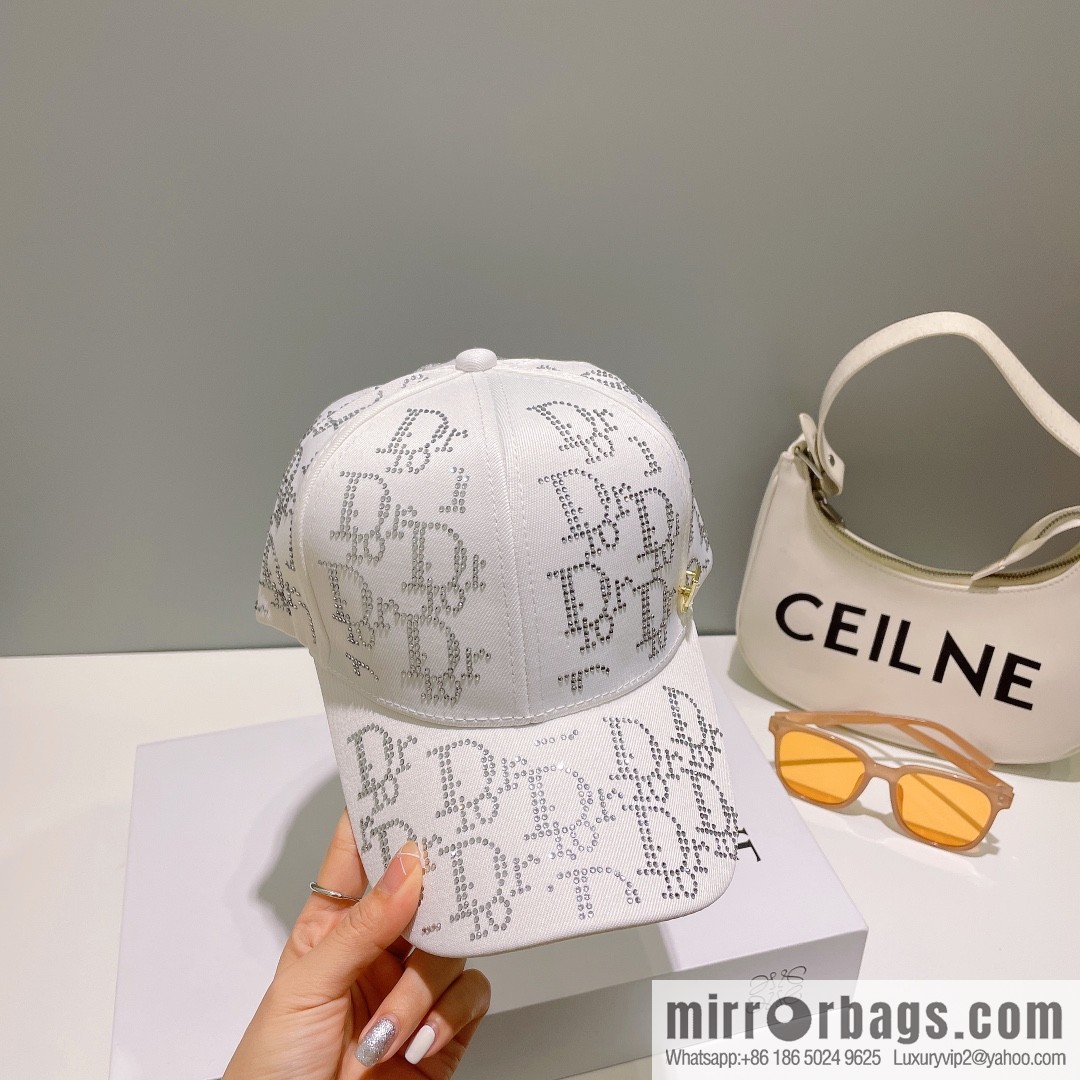 Dior full diamond logo unisex baseball cap