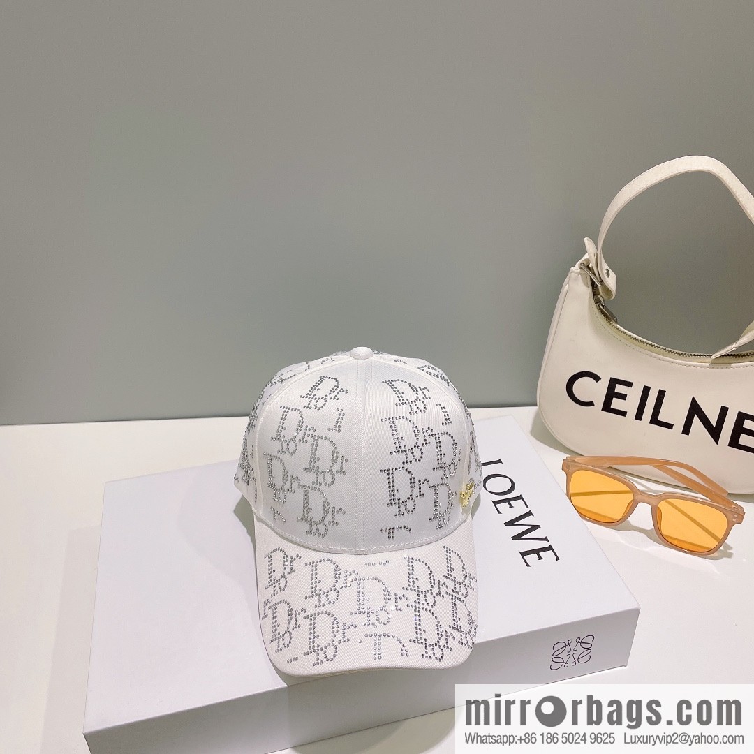 Dior full diamond logo unisex baseball cap