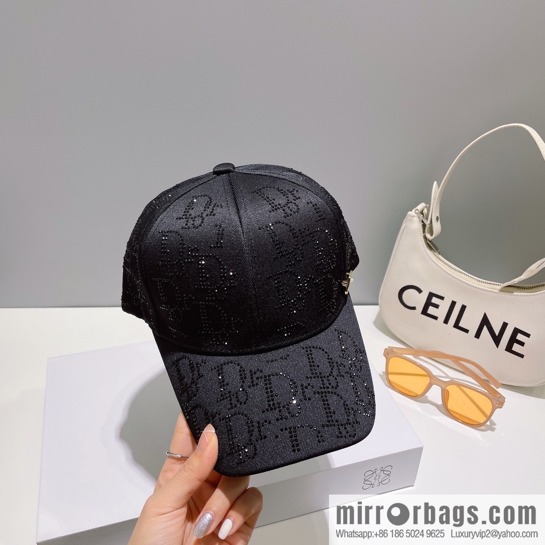 Dior full diamond logo unisex baseball cap