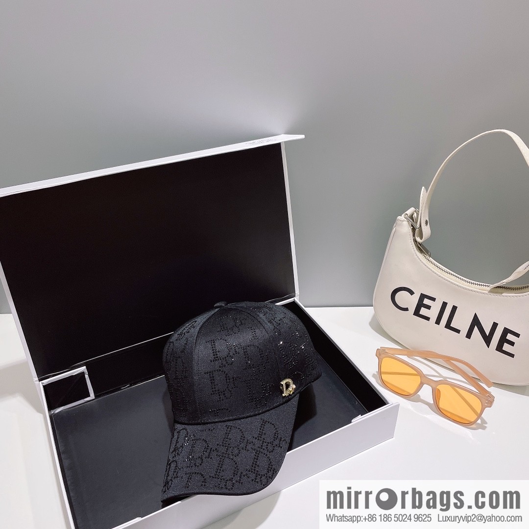 Dior full diamond logo unisex baseball cap