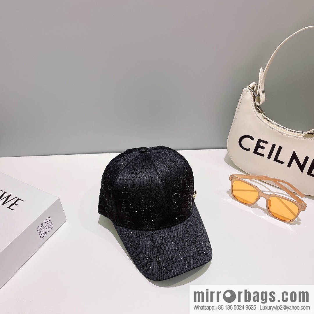 Dior full diamond logo unisex baseball cap
