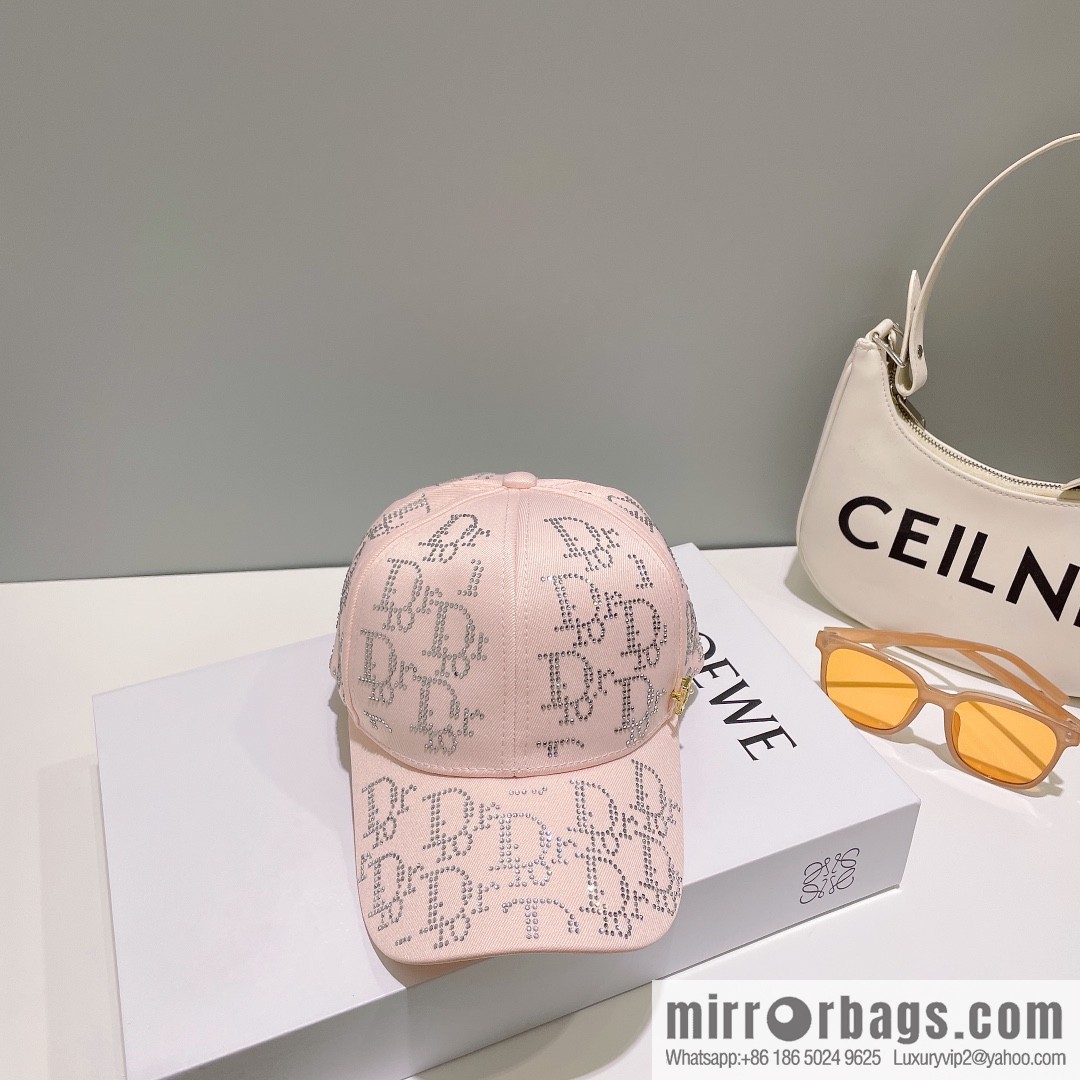 Dior full diamond logo unisex baseball cap