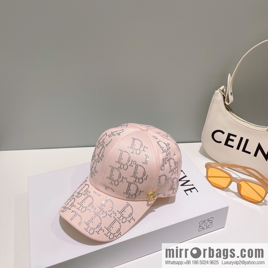 Dior full diamond logo unisex baseball cap