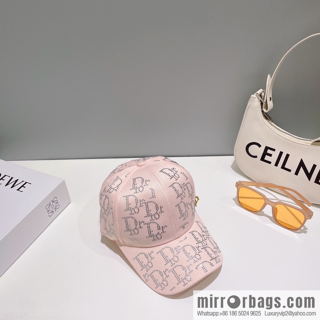 Dior full diamond logo unisex baseball cap