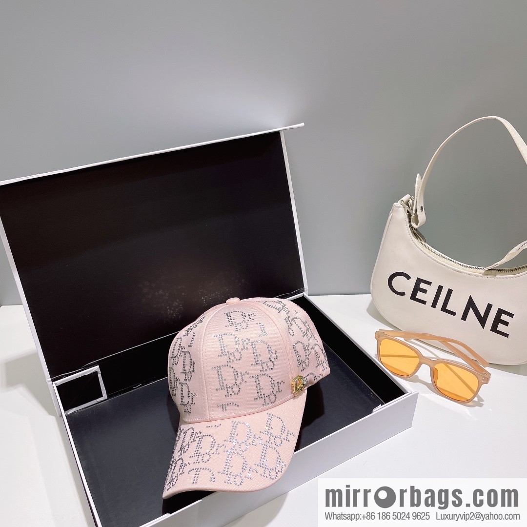 Dior full diamond logo unisex baseball cap